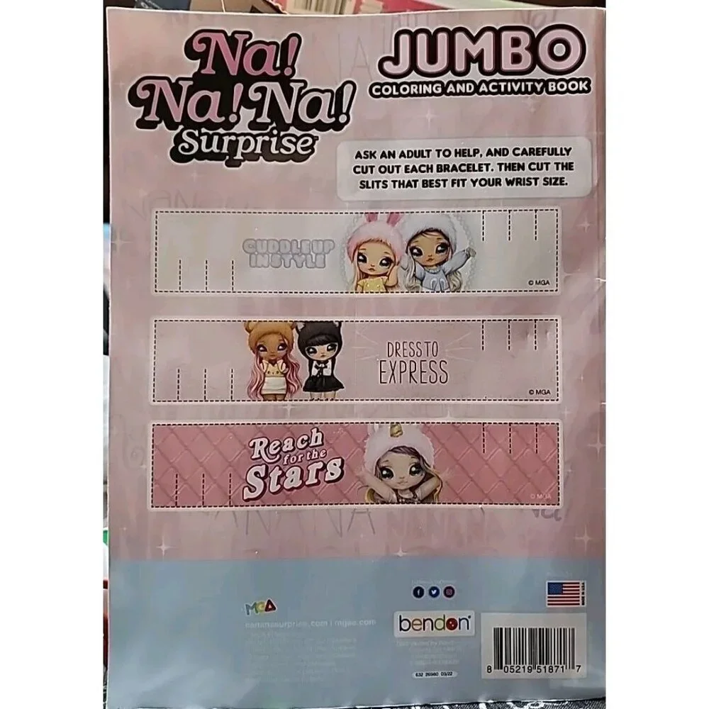 Na! Na! Na! Surprise Jumbo Coloring & Activity Book (NEW) Cuddly Bracelets On Bk